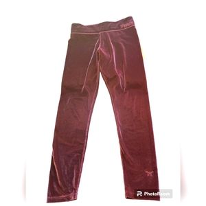 PINK Burgandy Velveteen Leggings
